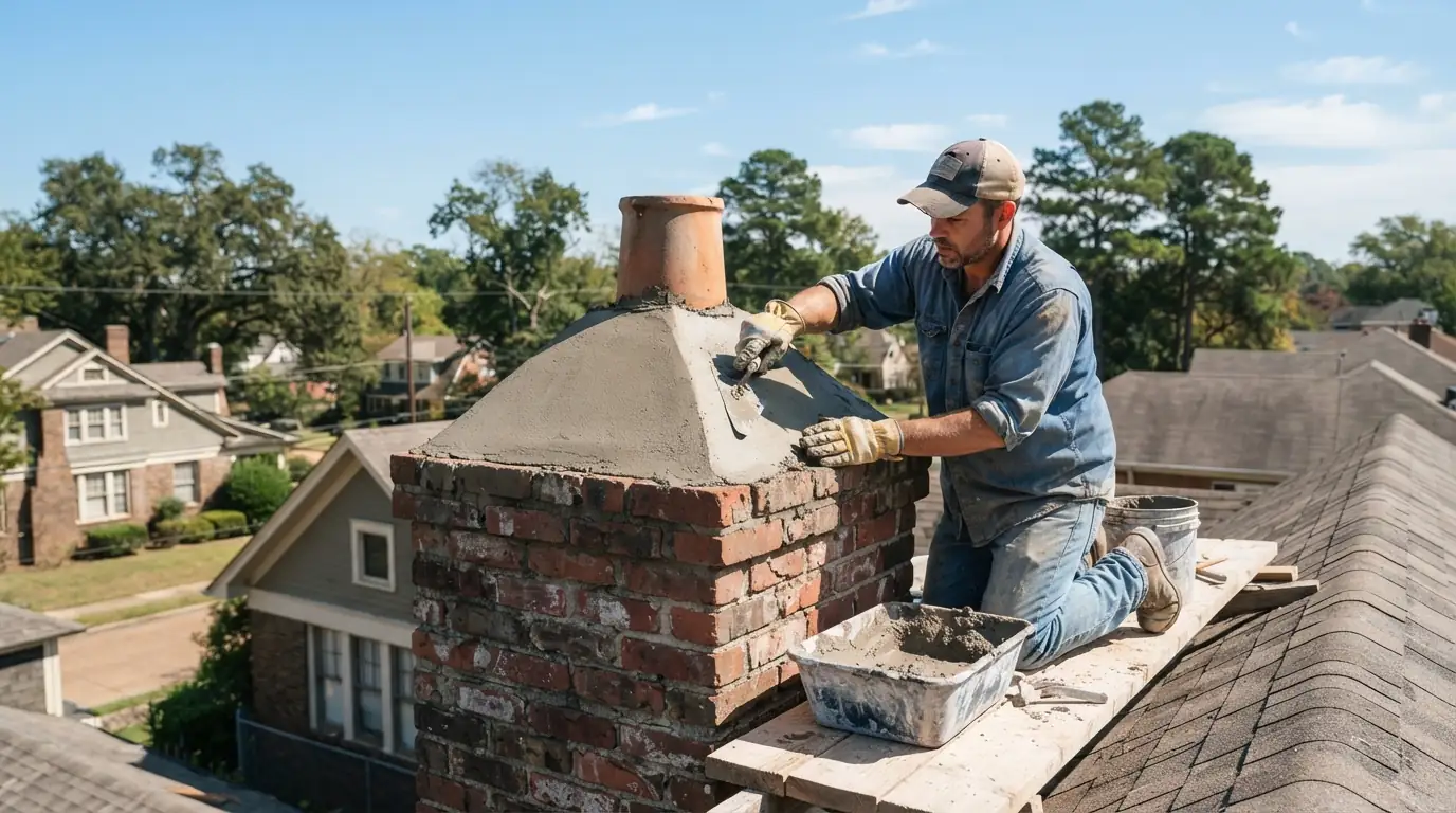 Chimney crown being rebuilt in Memphis