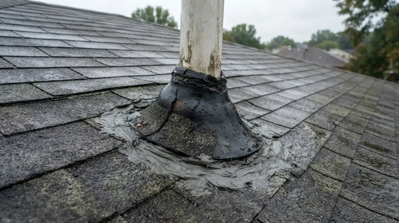 Temporary cover on a cracked pipe boot