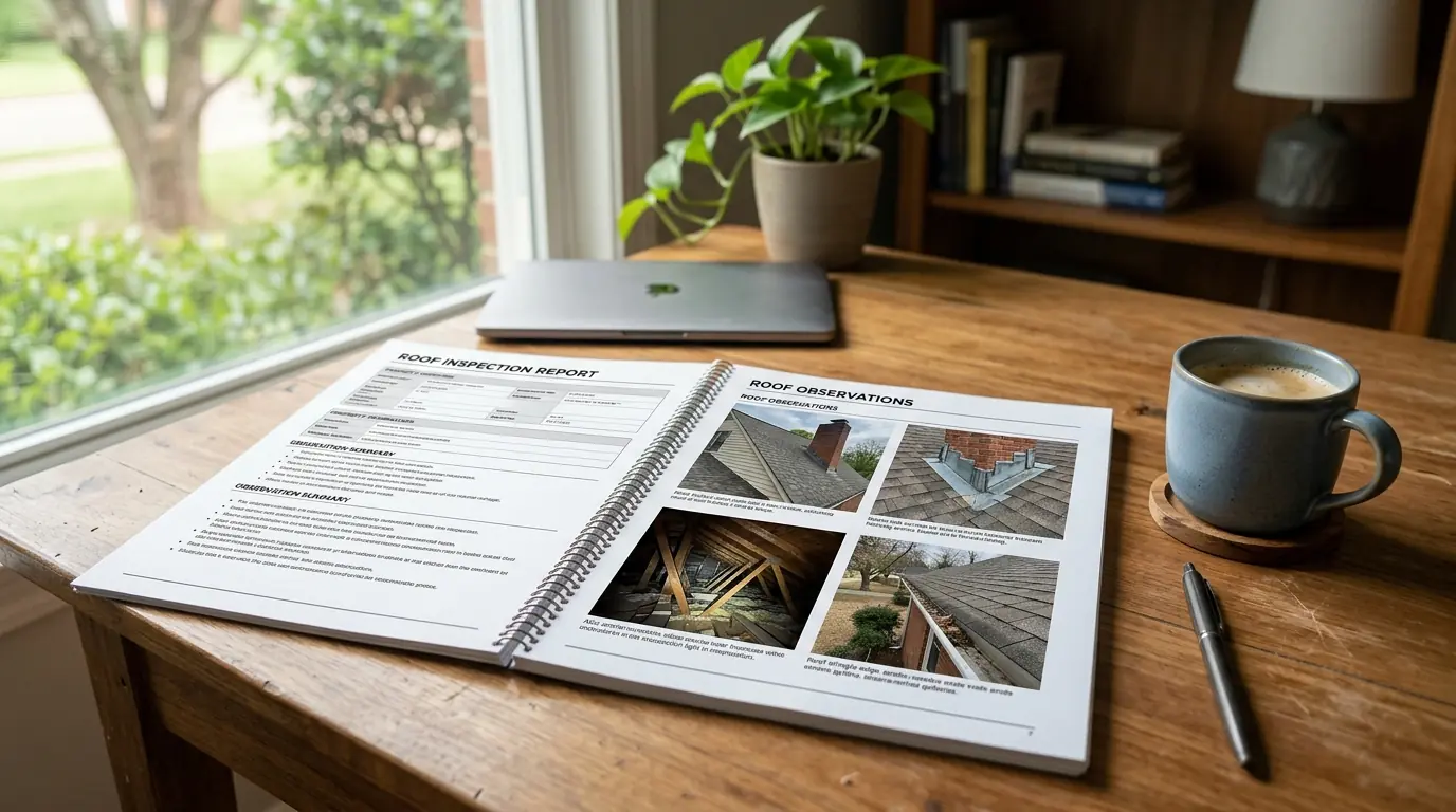 Roof inspection photo report