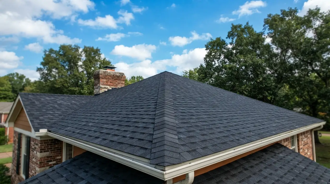 Ridge vent and ridge caps on a finished roof