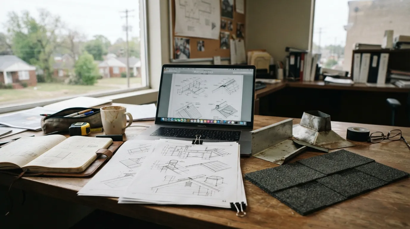 Roofing guides being written at a desk