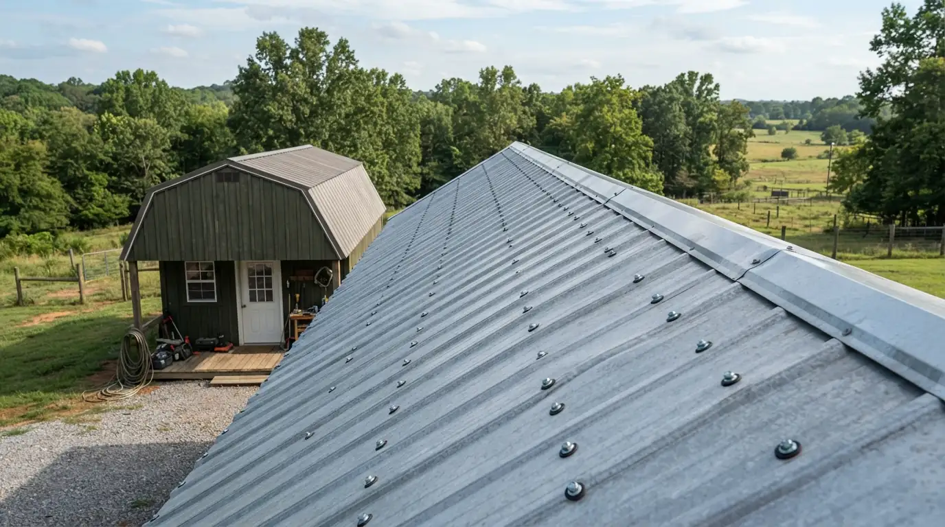 Exposed-fastener metal panels with gasketed screws
