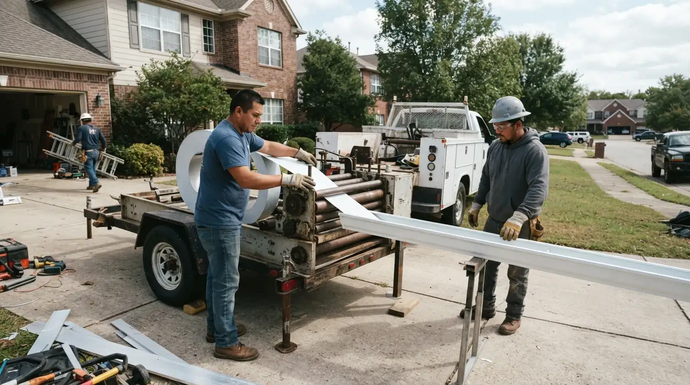 Seamless gutter formed on site at a Memphis home