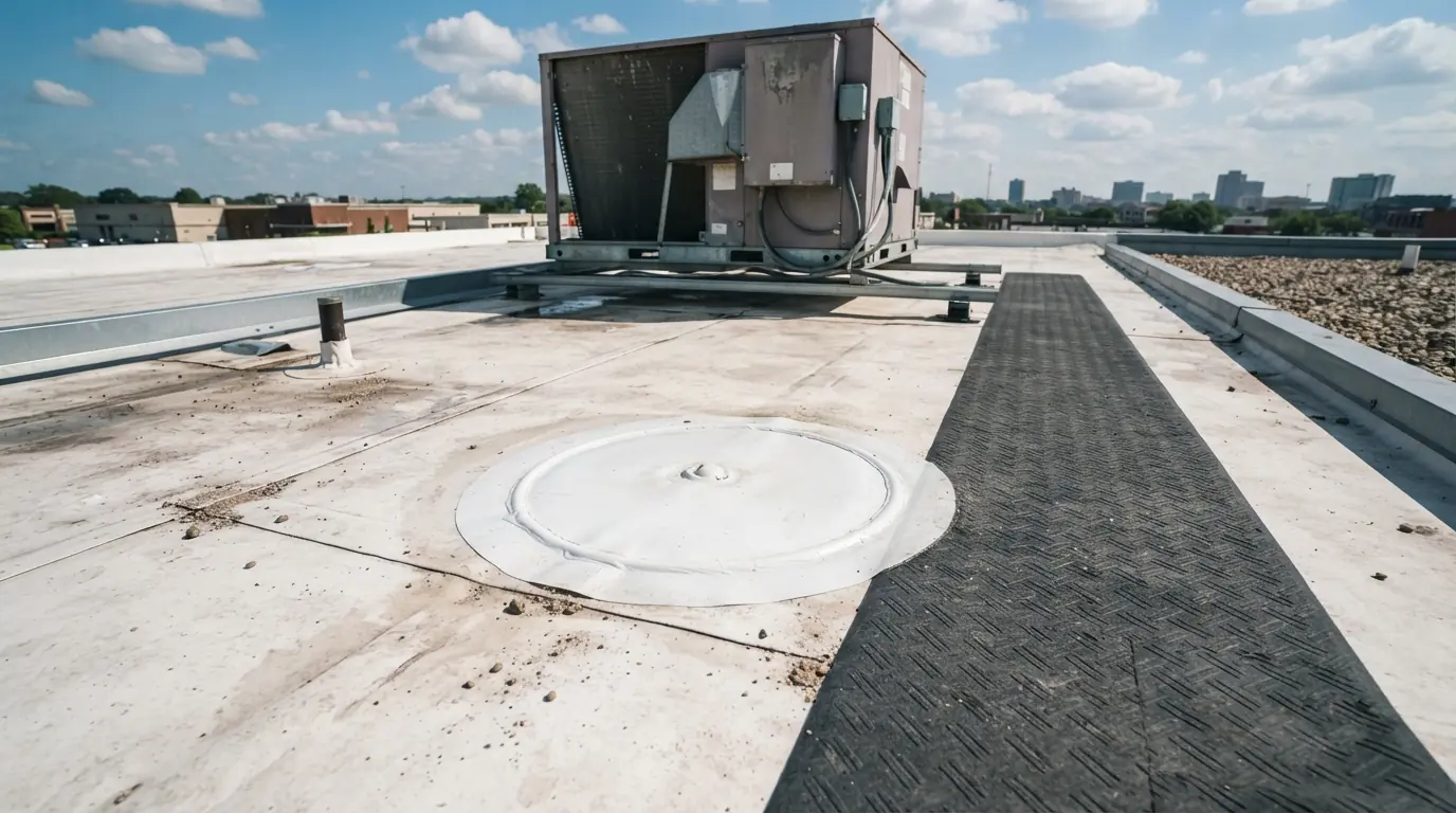 Welded patch over a membrane puncture