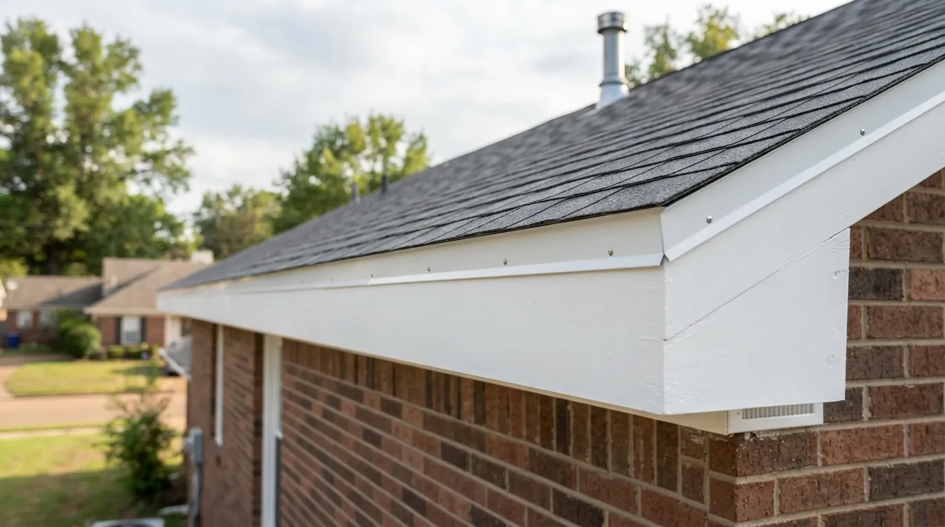 New drip edge along a roof eave
