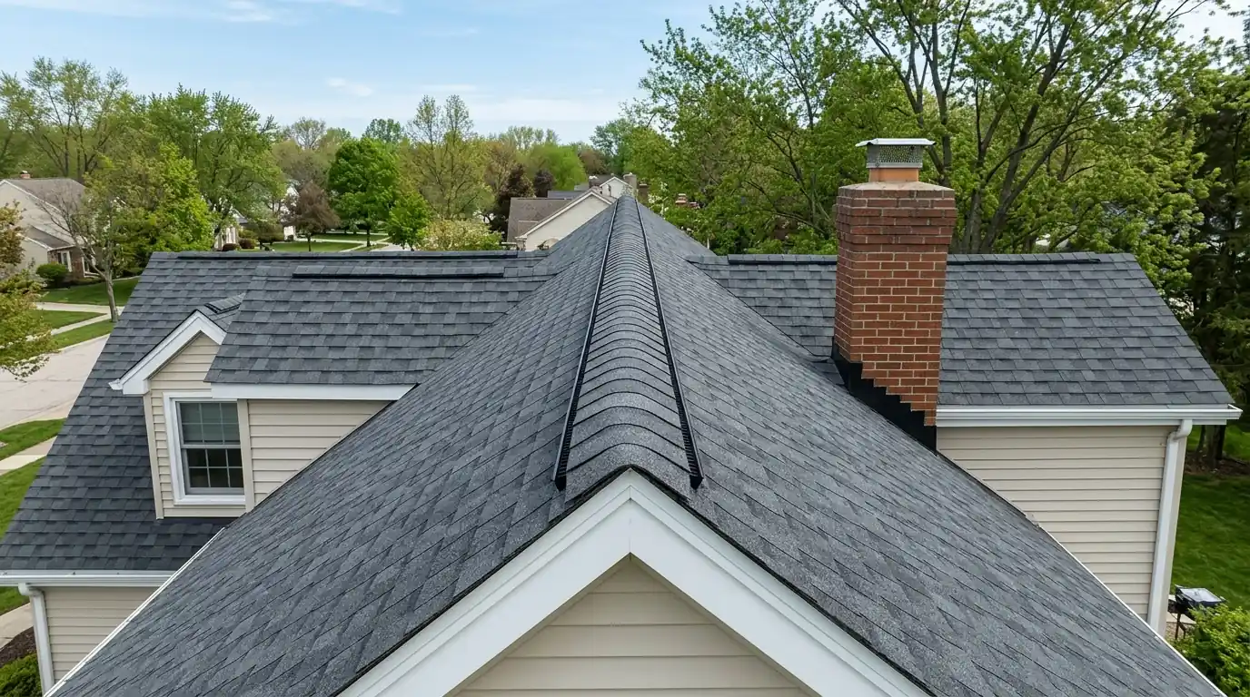 Rebuilt ridge and new fascia after tree damage